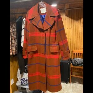 Anthropologie Plaid Trench Coat